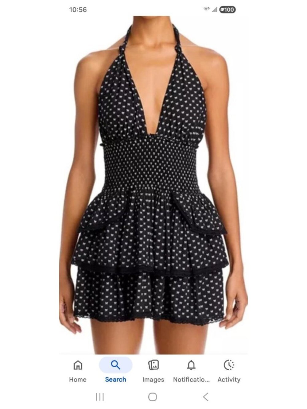 Love Shack Fancy Womens Size Medium Deanna Halter Mini Dress Layered Skirt NEW